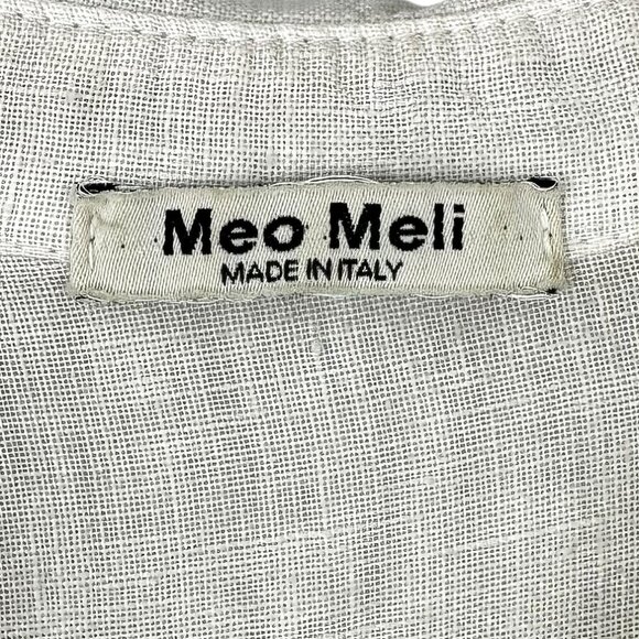 Meo Meli Italy Oatmeal 100% Linen Tiered Shirt Dress OS One Size - Picture 4 of 6